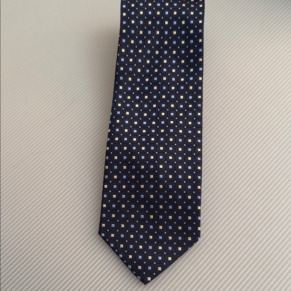Valerio Garati Pure Silk Navy Blue Patterned Men's Tie